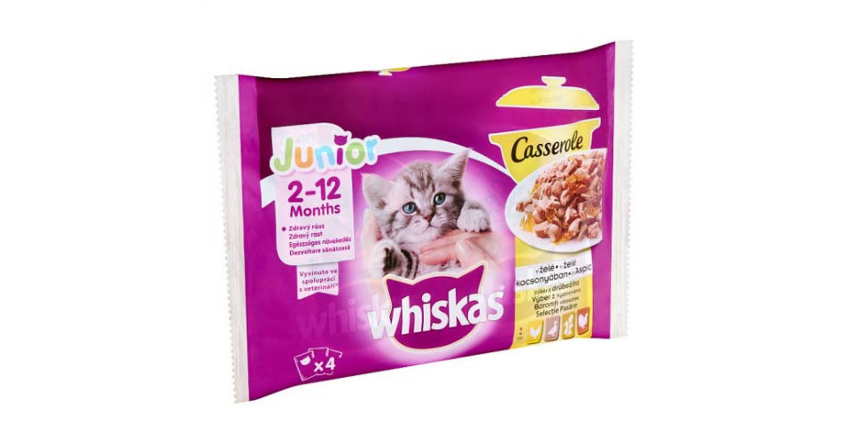 WHISKAS JUNIOR CASSEROLE BAROMFI VÁLOGATÁS ASZPIKBAN 4X85GR