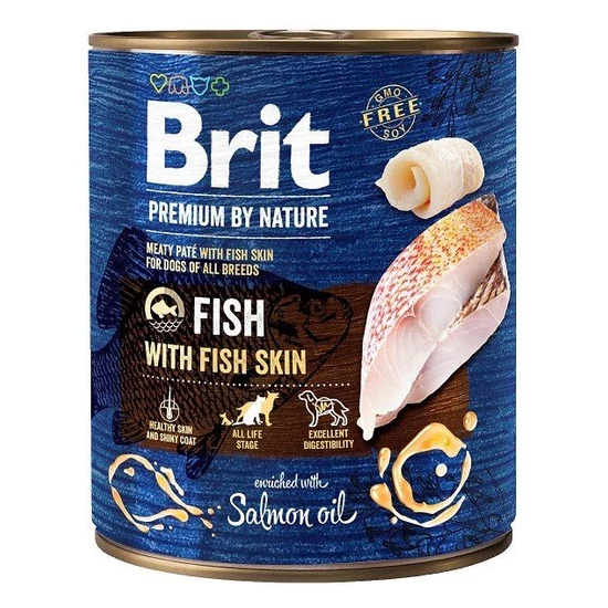 BRIT PREMIUM 800G FISH WITH FIS SKIN KONZERV