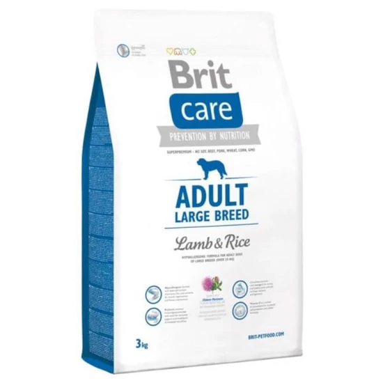 BRIT CARE 3KG ADULT LARGE BREED LAMB RICE SZÁRAZTÁP KUTYA