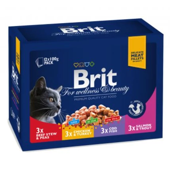 BRIT PREMIUM CAT 12X100G FAMILY MULTIPACK NEDVESTÁP MACSKA