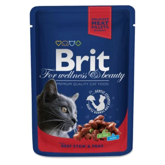 BRIT PREMIUM CAT 24X100G ALUT BEEF ST PEAS 506279 NEDVESTÁP MACSKA