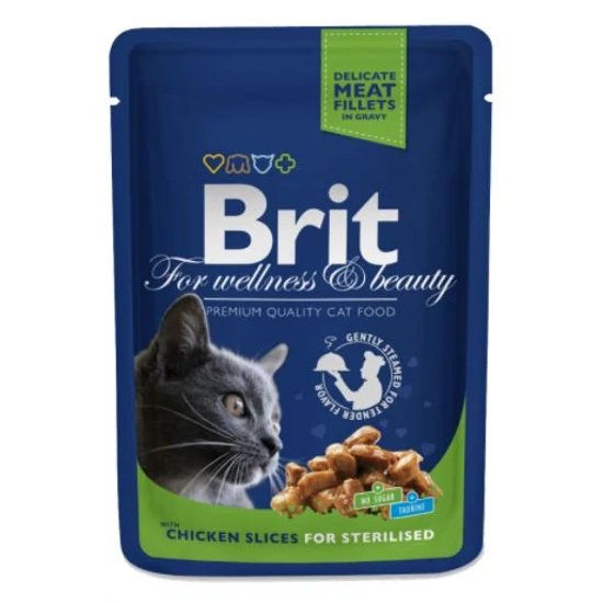 BRIT PREMIUM CAT 24X100G ALUTASAK STERILIZED CHICKEN NEDVESTÁP MACSKA