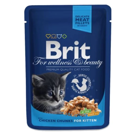 BRIT PREMIUM CAT 24X100G ALUTASAK KITTEN CHIKEN NEDVESTÁP MACSKA