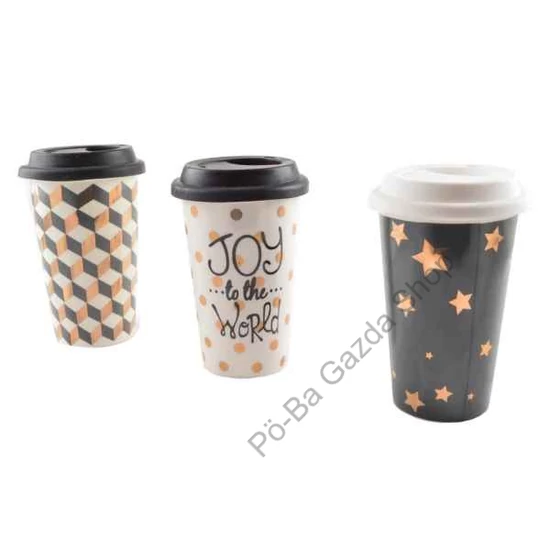 Perfect Home Exclusive Kerámia Bögre Szilikon Fedővel 350ml