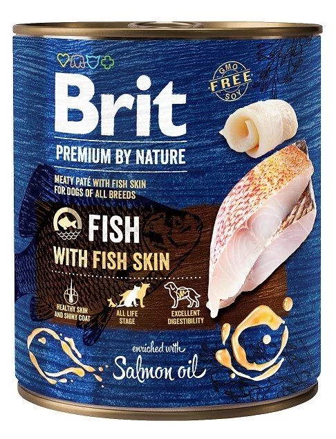 BRIT PREMIUM 800G FISH WITH FIS SKIN KONZERV