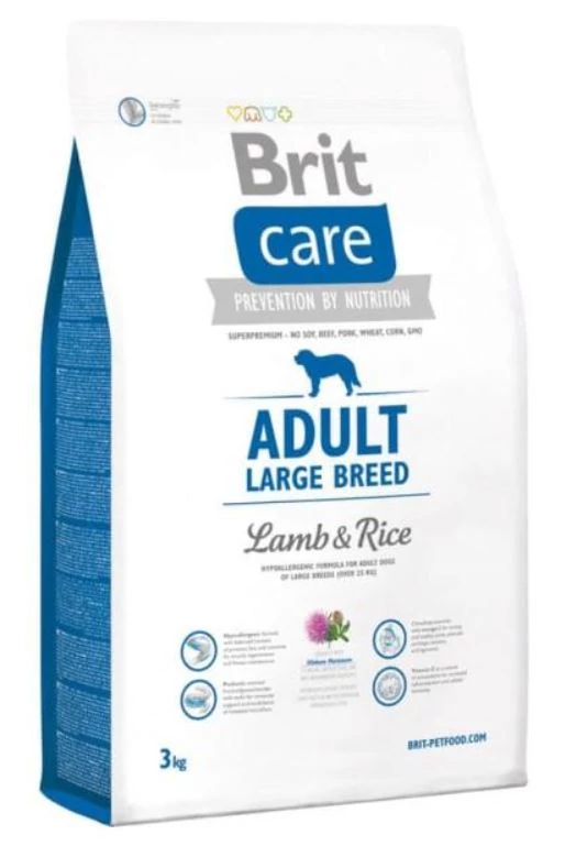 BRIT CARE 3KG ADULT LARGE BREED LAMB RICE SZÁRAZTÁP KUTYA