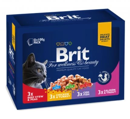 BRIT PREMIUM CAT 12X100G FAMILY MULTIPACK NEDVESTÁP MACSKA