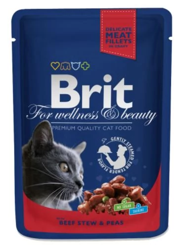 BRIT PREMIUM CAT 24X100G ALUT BEEF ST PEAS 506279 NEDVESTÁP MACSKA