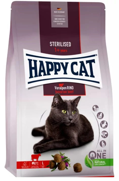 HAPPY CAT ADULT STERIL VORALPEN MARHA 10KG MACSKA SZÁRAZ TÁP