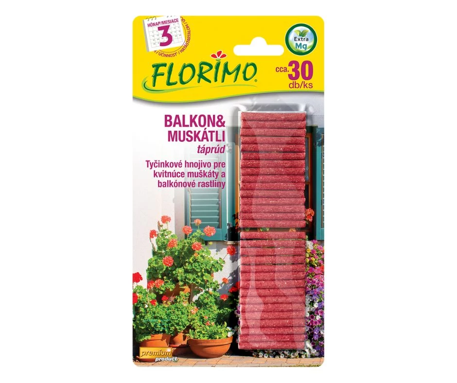 Florimo Balkon-Muskátli Táprúd 30db-os