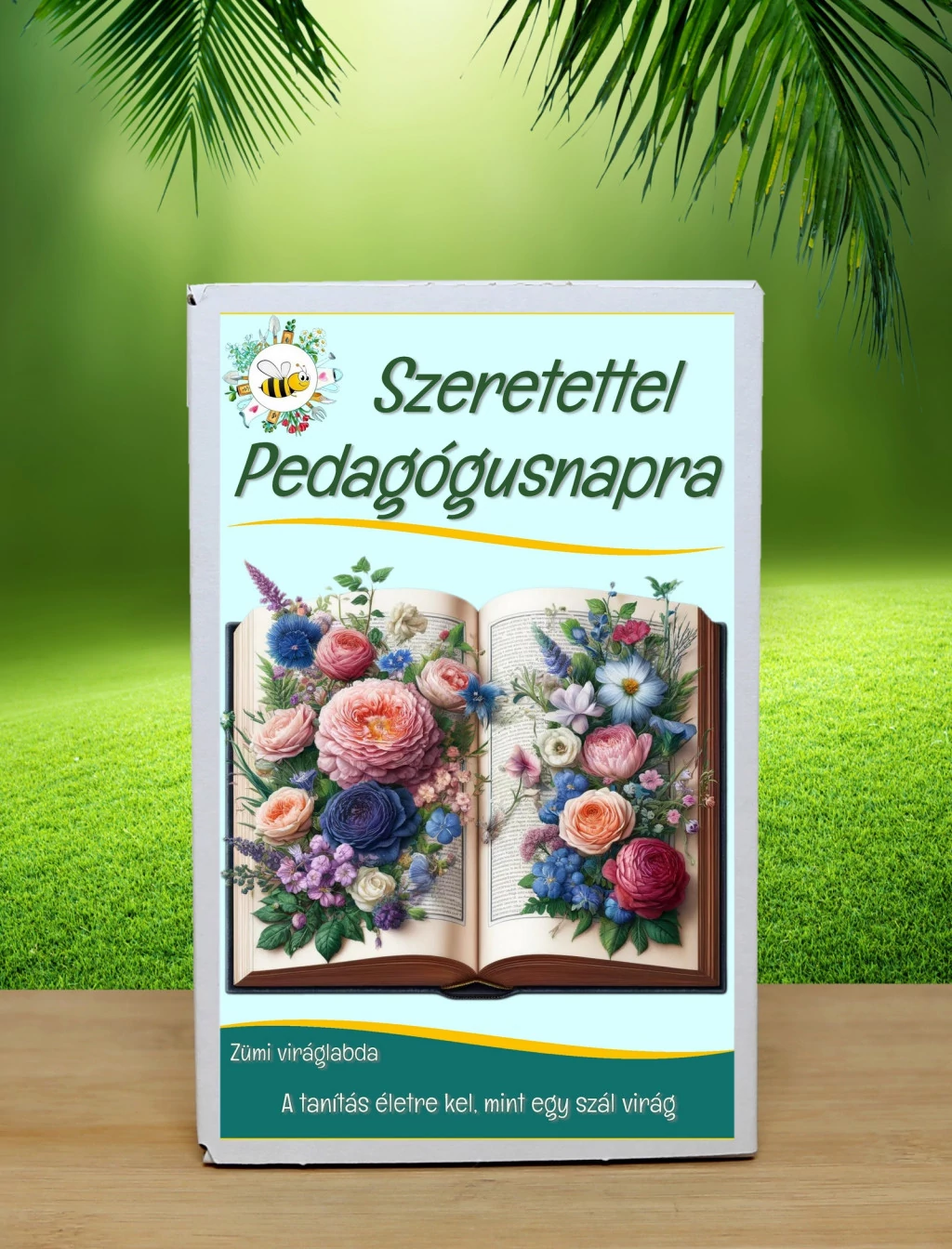 6 db.-os Feliratos Pedagógusnapra Szeretettel viráglabda-évelő vadvirág vetőmag keverékkel